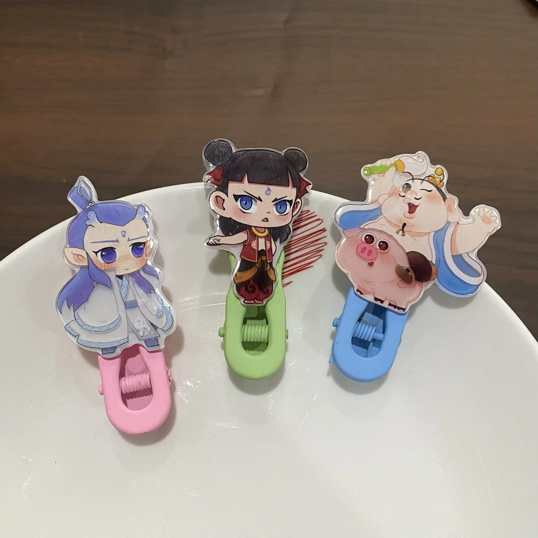 哪吒侧边发夹小女孩儿童刘海碎发卡子2025新款魔童闹海头饰鸭嘴夹