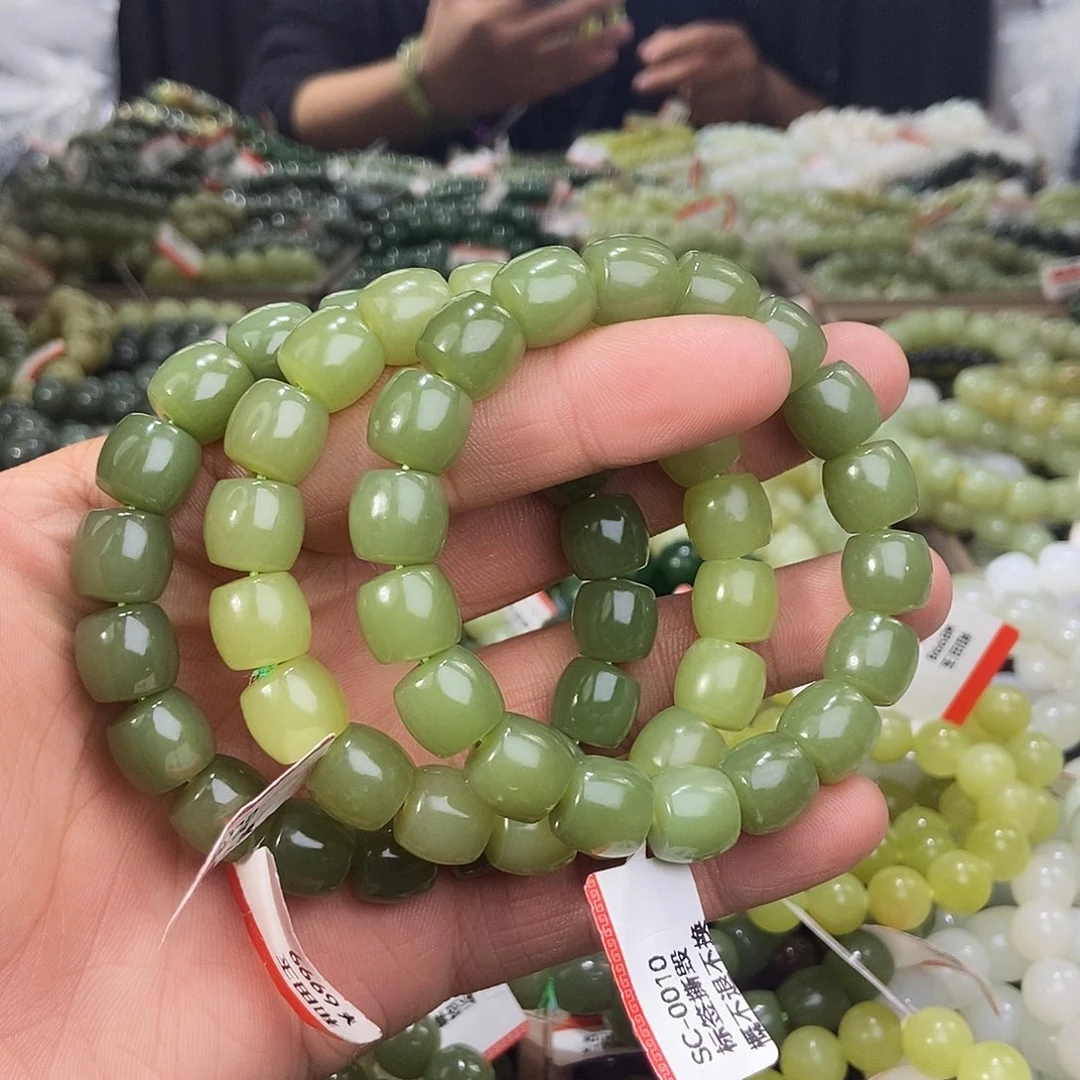 和田玉未镶嵌手串天然卡12若羌黄口多样性拍一发一