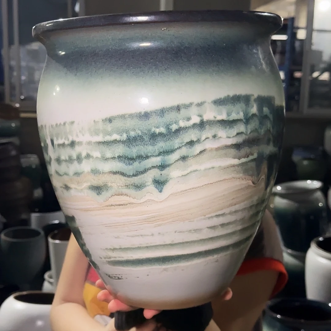 紫砂花盆高30口27