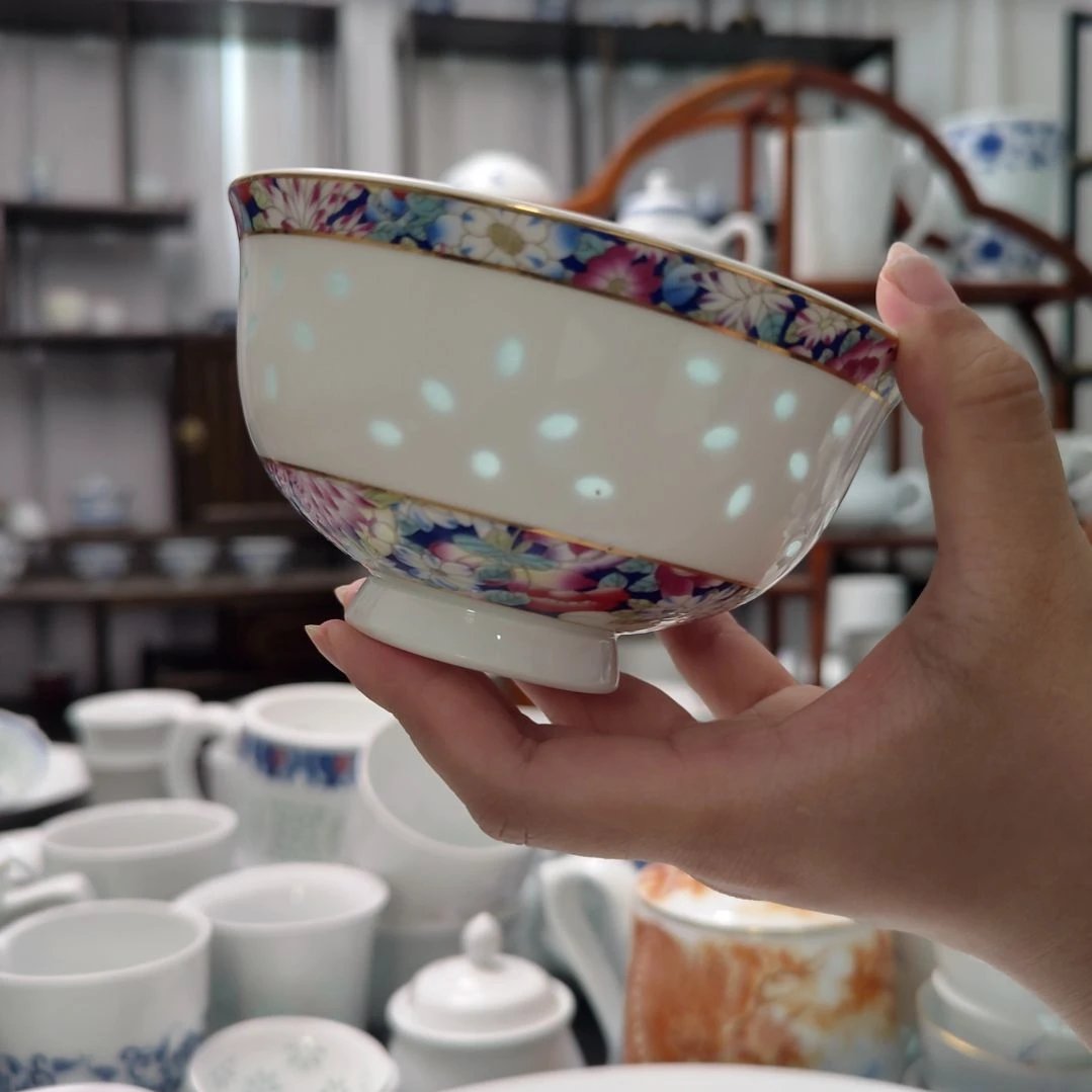 瓷5寸万花饭碗一个