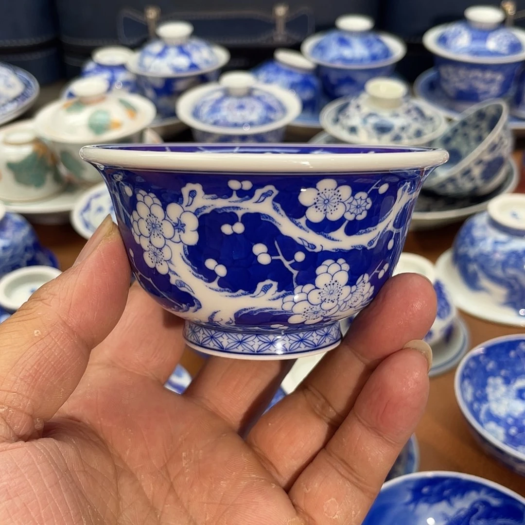 陶月楼 柴窑 冰梅压手杯