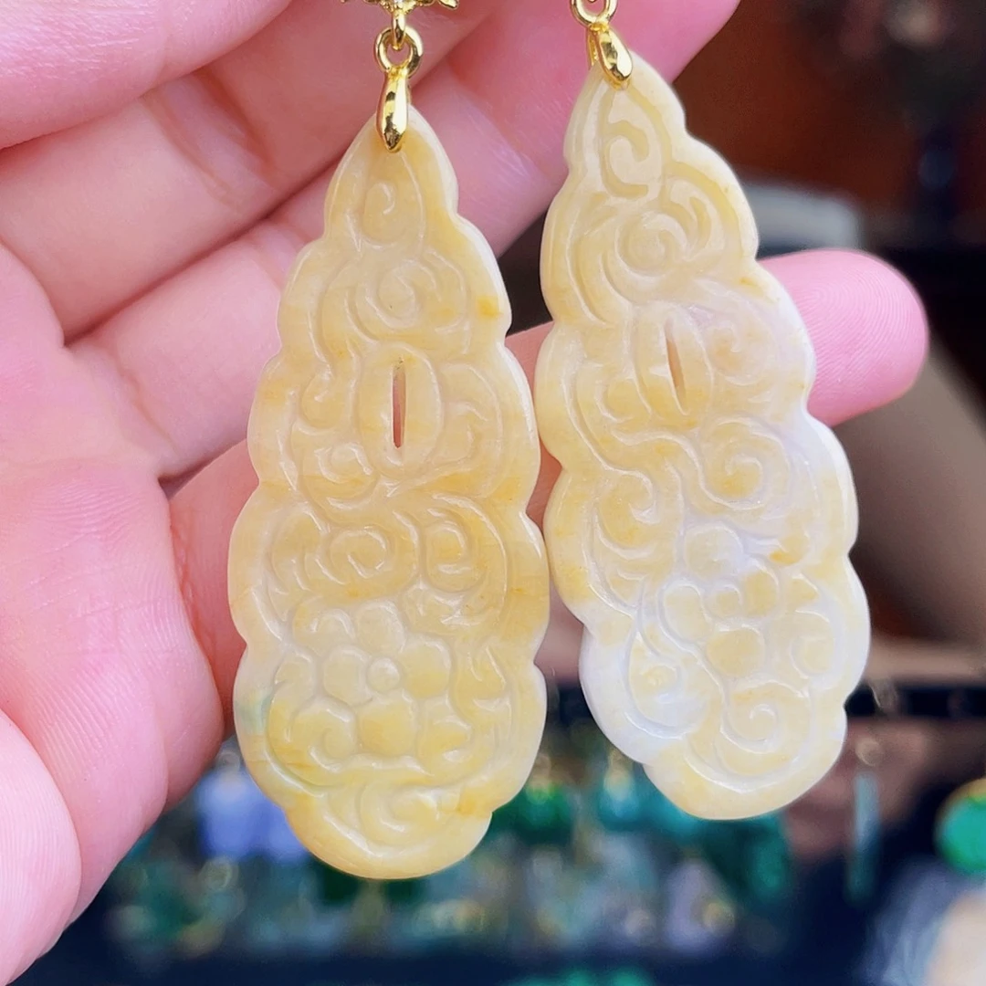 翡翠未镶嵌耳饰饰品