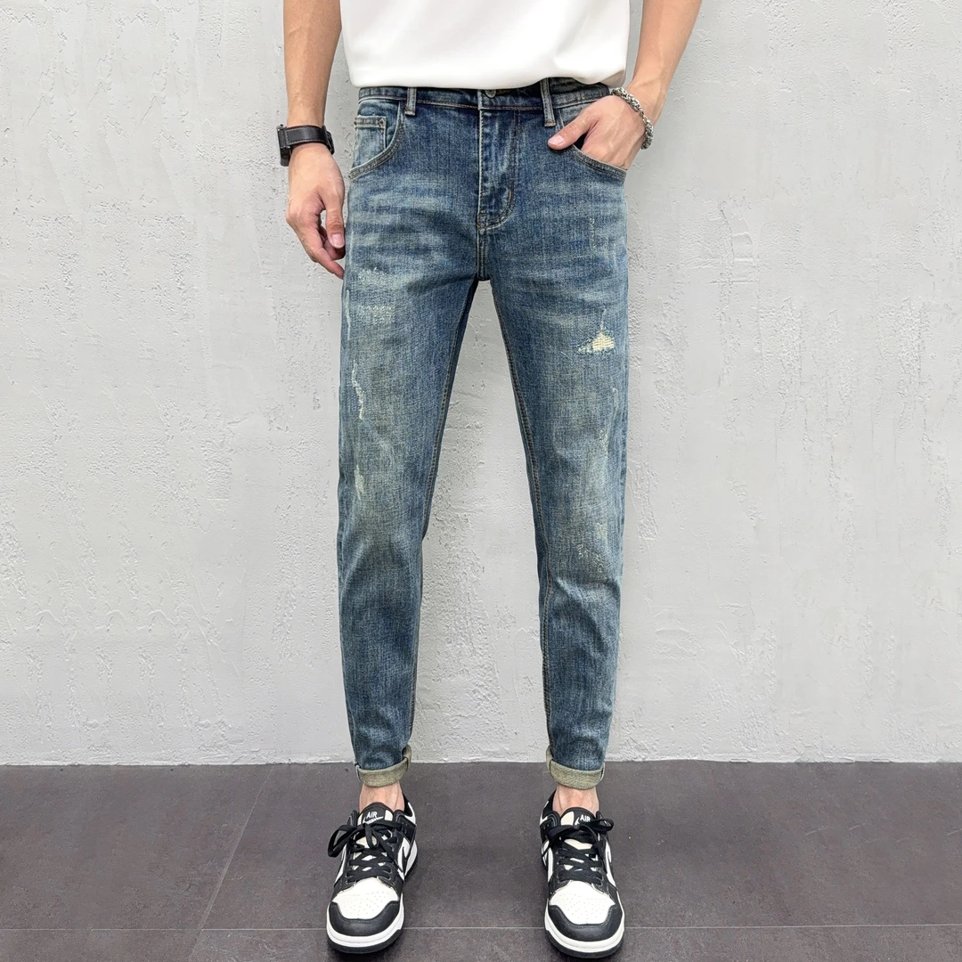 秋冬男士修身小脚牛仔裤爆款2025新款休闲男款牛仔长裤子潮牌痞帅