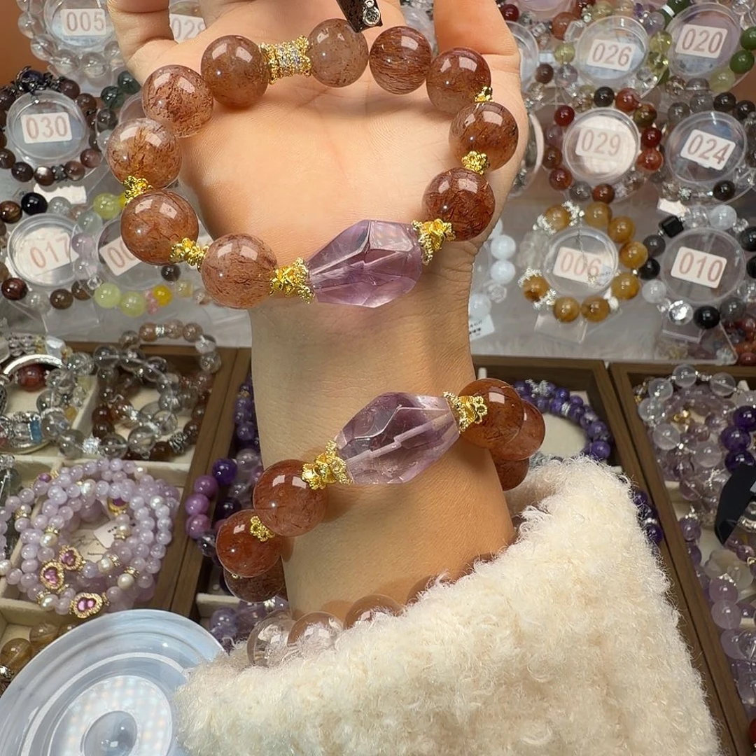 烟晶手链银S925镶嵌