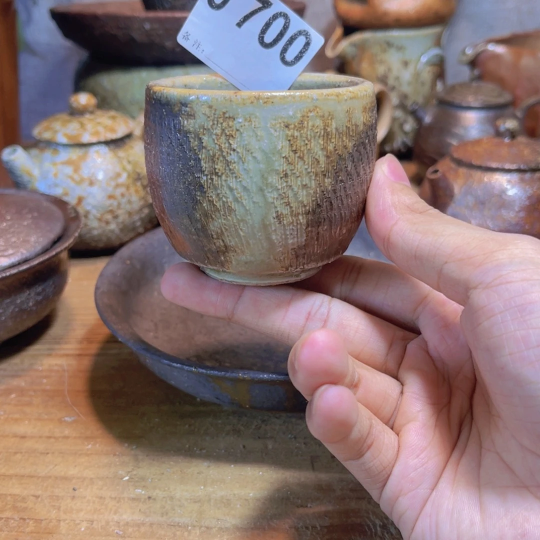纯手工制作工艺（柴烧）裸烧纯手工制作柴烧杯700