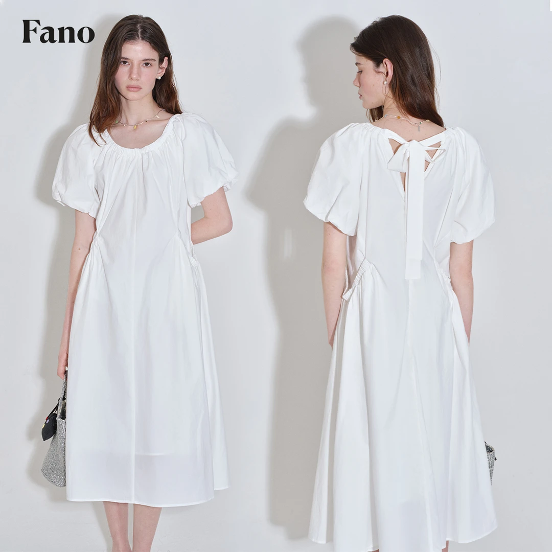 6.6上新 “梨树下的莉莉安”造型感口袋泡泡袖连衣裙FQ25L038