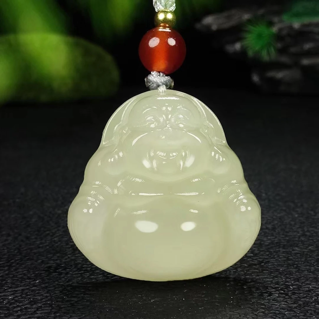 上等玉佛女款双面雕刻精美简约25吊坠佛公