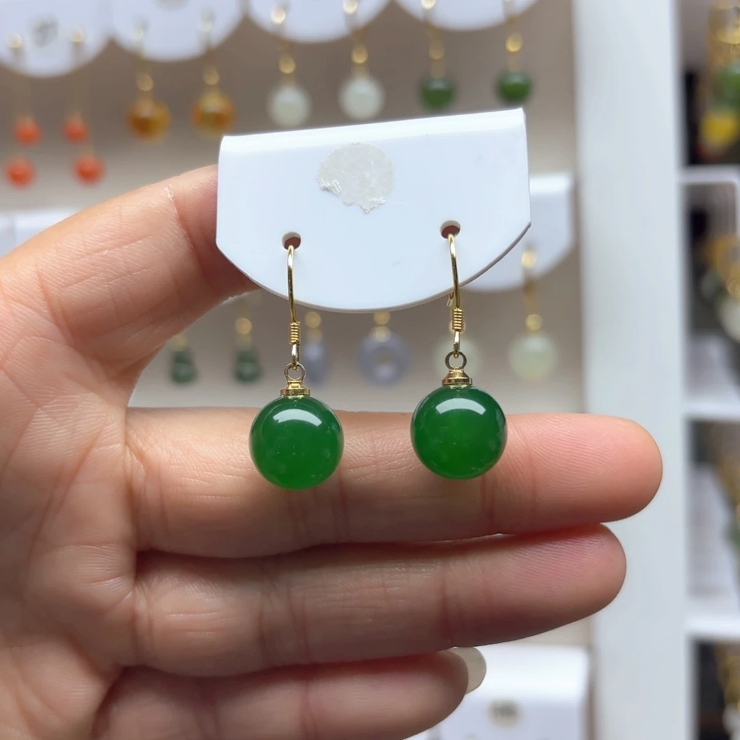 玛瑙/玉髓耳饰银S925镶嵌