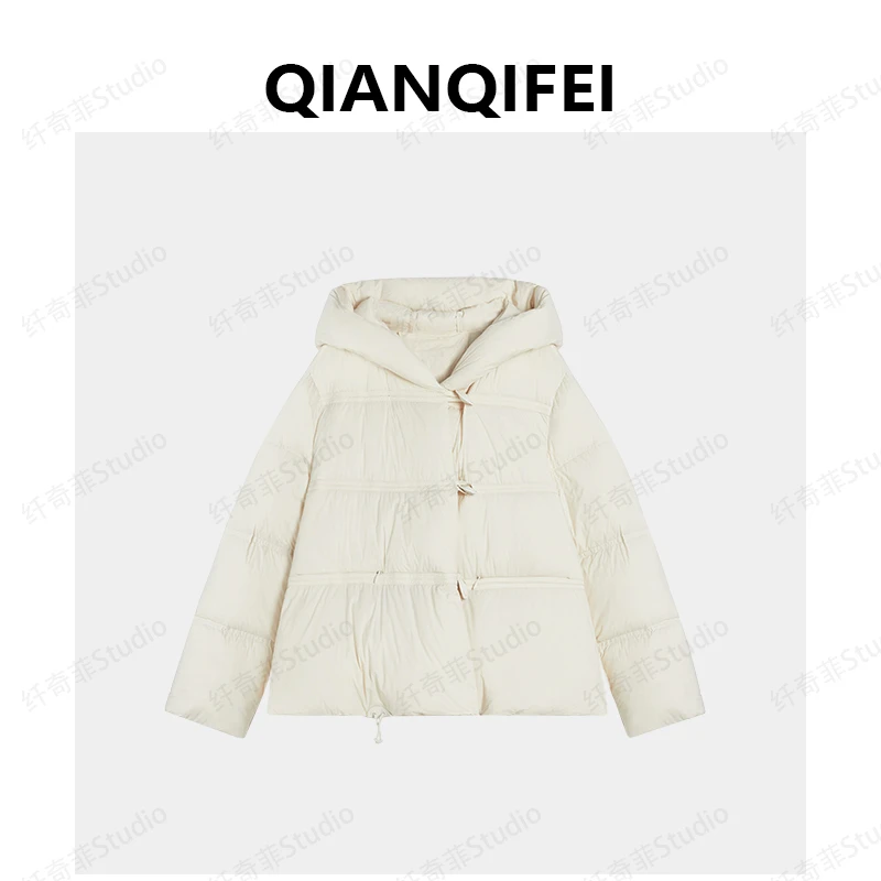 新款小众设计感蓬松连帽加绒短外套 81077-6027