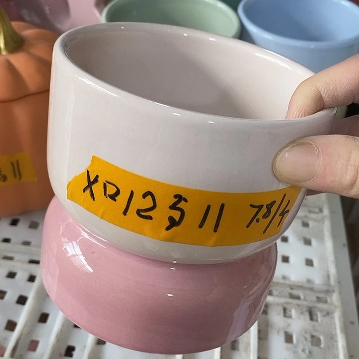 陶盆有孔 瑕疵针孔漏釉介意勿拍口 高