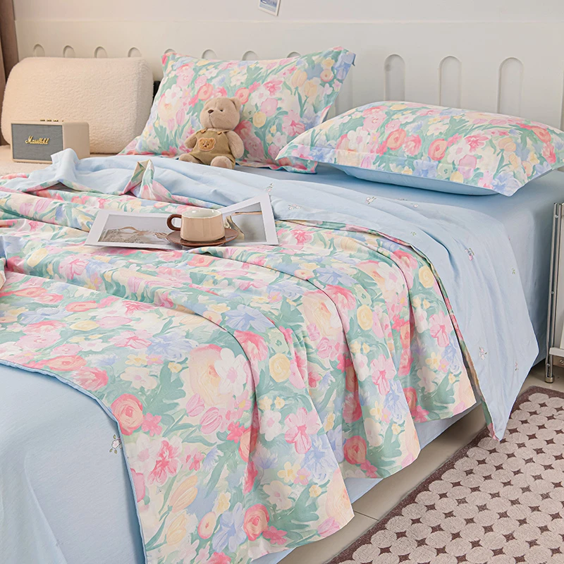 【床笠款】纯棉夏被四件套100全棉夏凉被空调被芯夏季薄被子家纺