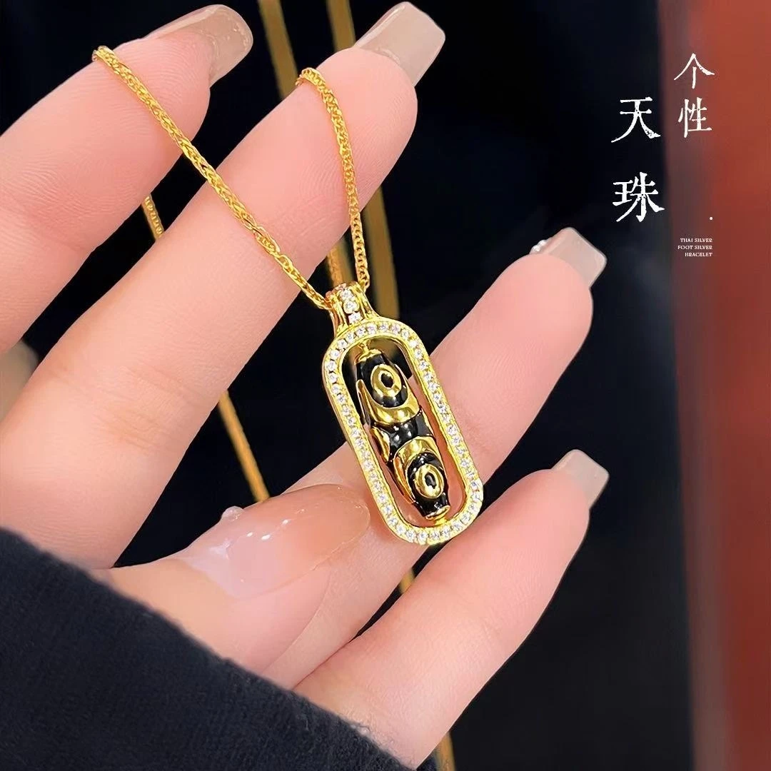 铜合金项链 I高定I 手工珐琅/天Z吊坠轻奢可转动项链