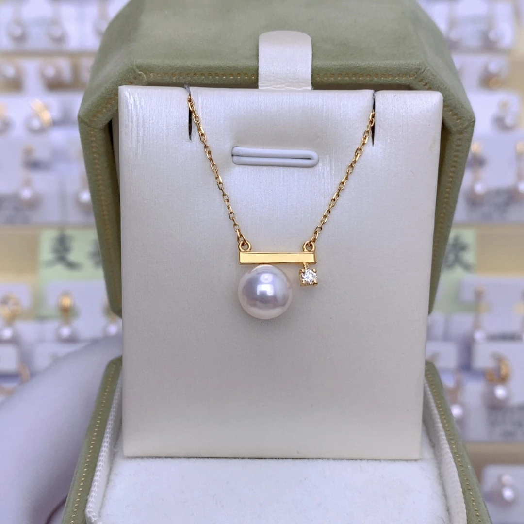 海水珍珠18K金镶嵌套链