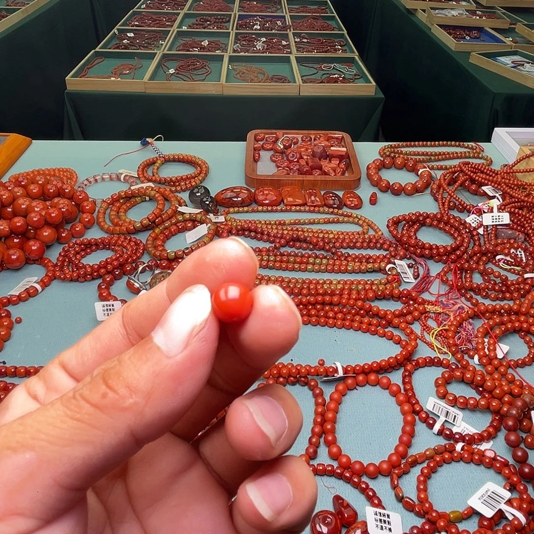 买***买南红玛瑙未镶嵌手串珠子卡9