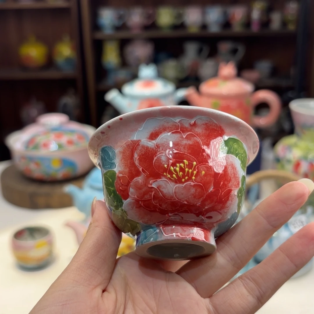 景德镇手绘高温釉下彩陶瓷茶具
