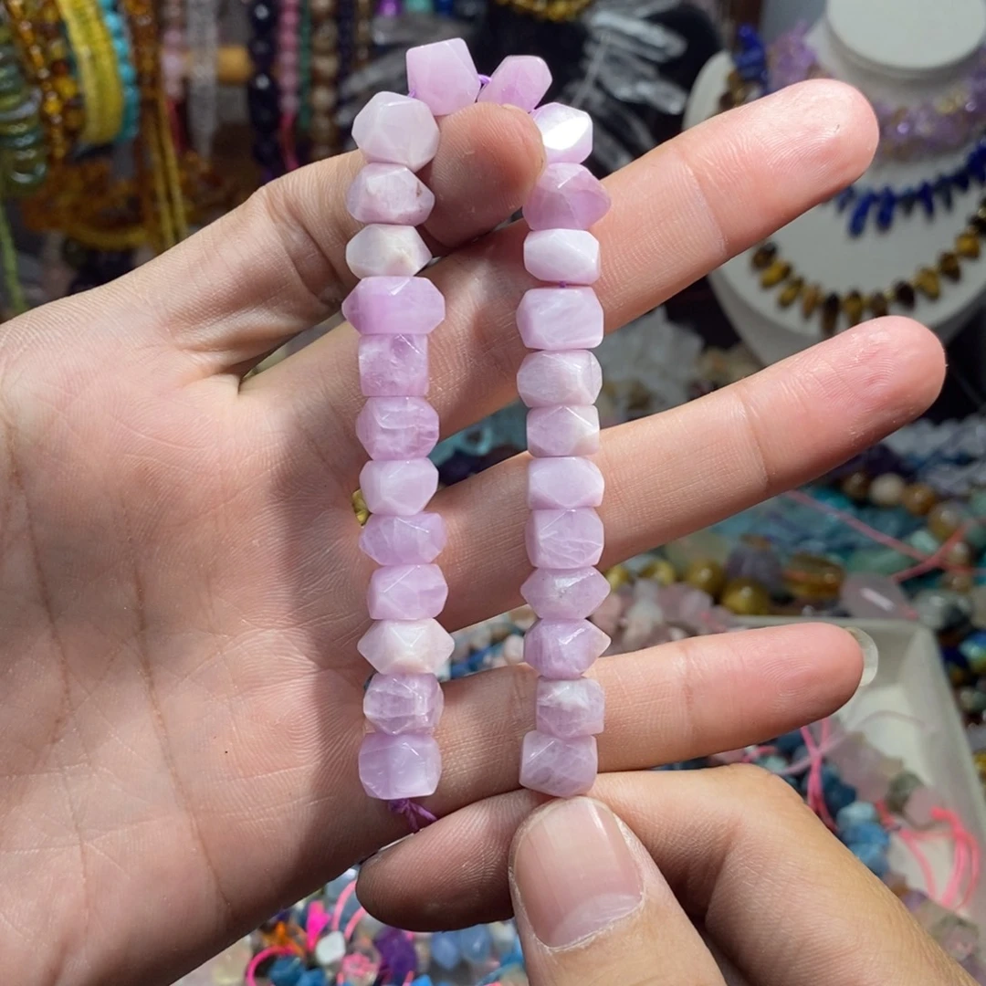 未镶嵌，紫锂辉冲角10mm，石英质玉