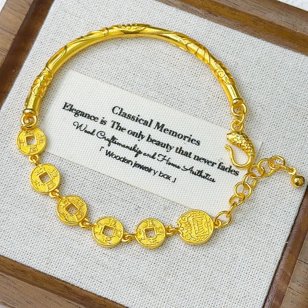 高定古法五帝钱手链-351