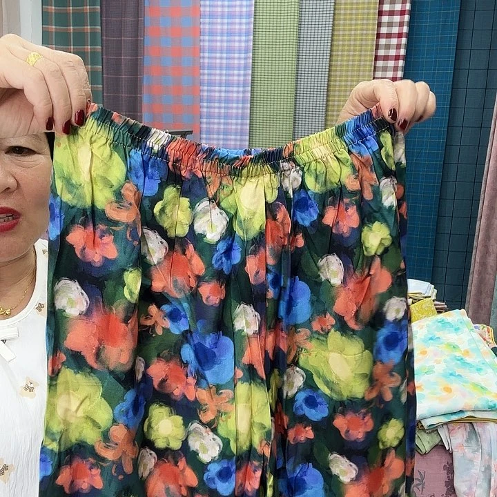 莫代尔纤维棉韩香水墨花睡裤