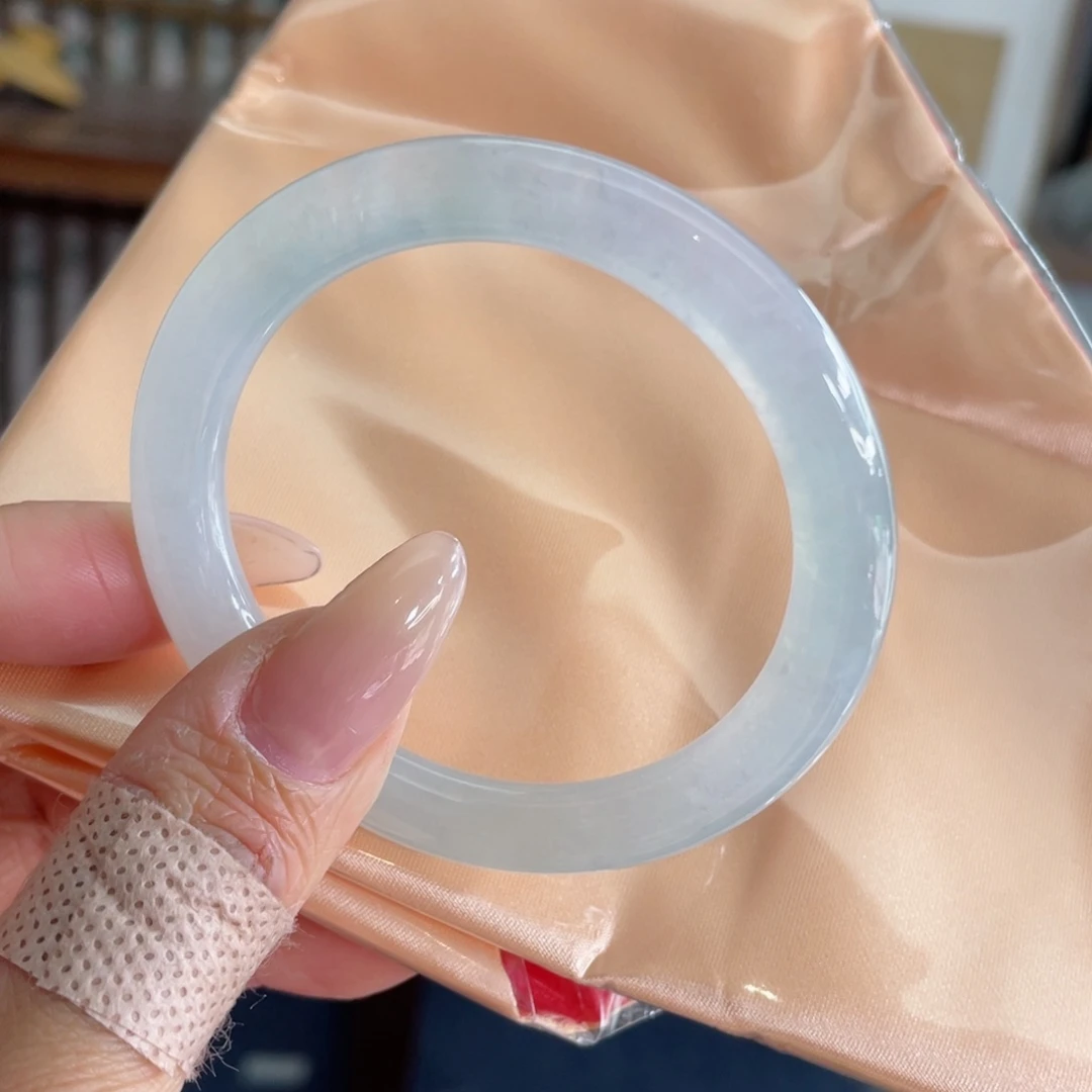 未镶嵌手镯翡翠50.5圈 小冰棒 白月光 炸光 15号