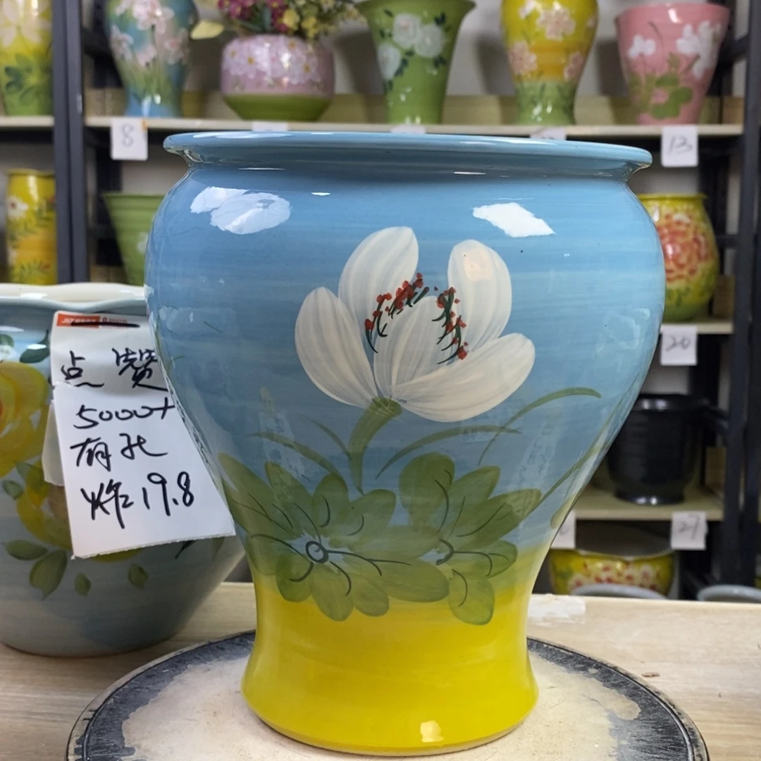 景德镇手工手绘陶瓷花盆