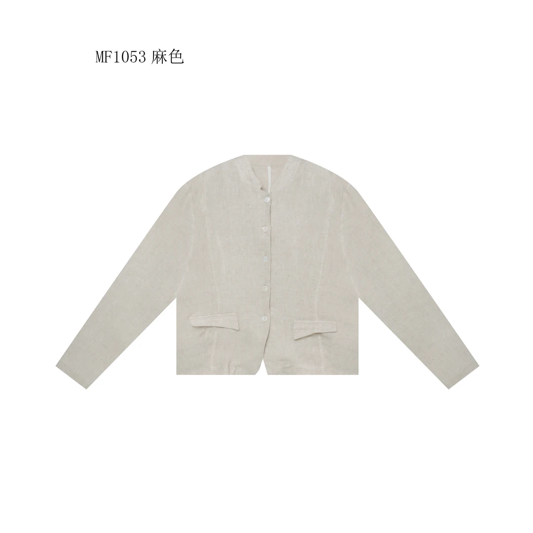 【麻訪家】MF1053麻色文艺气质休闲百搭长袖开衫外套