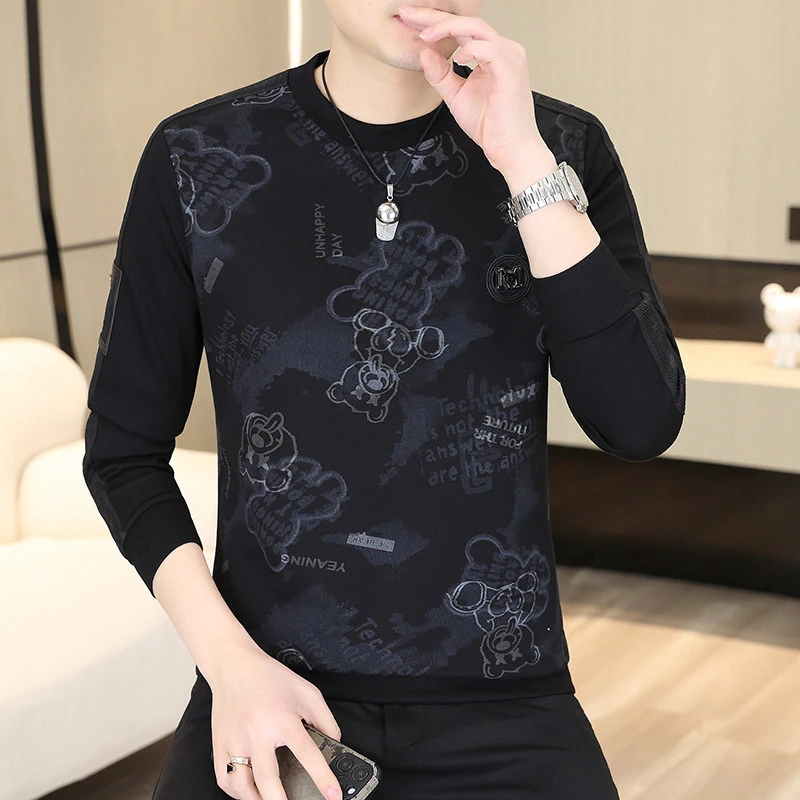 2025新款圆领套头卫衣男