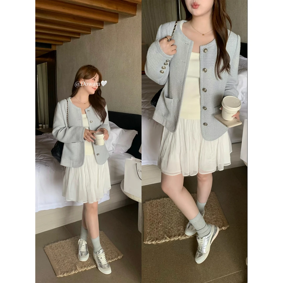 现货6640D大婉酱微胖定制法式复古气质名媛小香风短外套休闲上衣