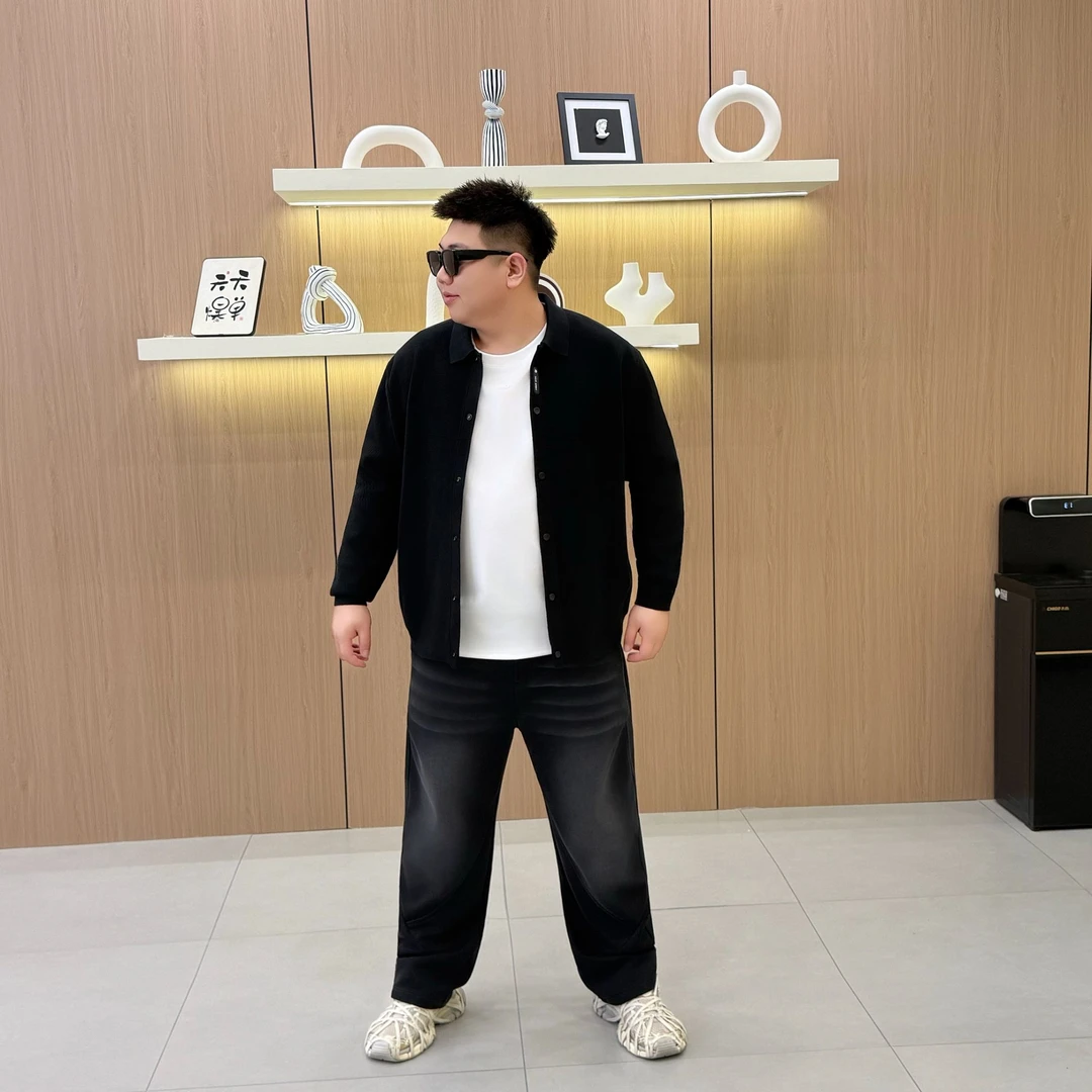 大码男装 秋季新款 衬衫版型 毛衣外套8810针织休闲