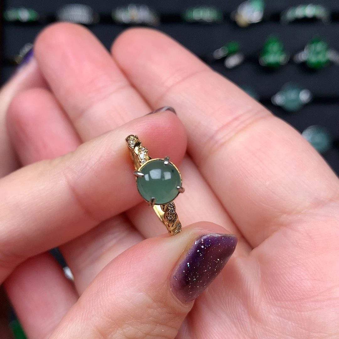 翡翠银S925镶嵌戒指