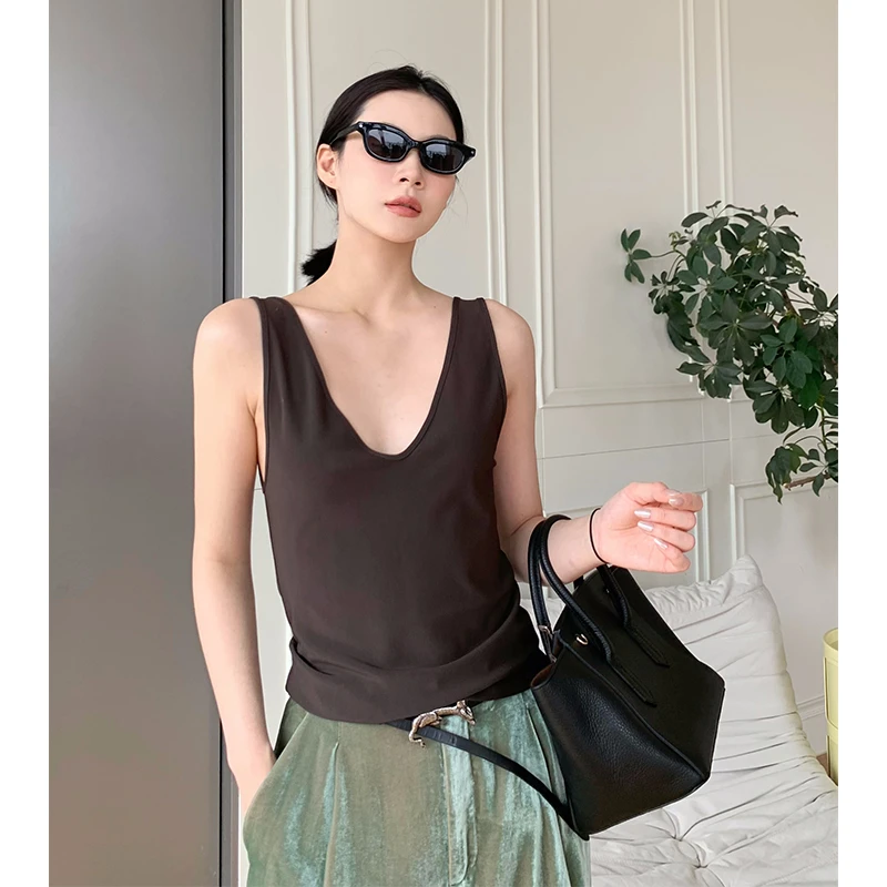 【RODERIC WONG 设计师品牌】SOLSOL 修身凉感弹力V领背心 23春夏