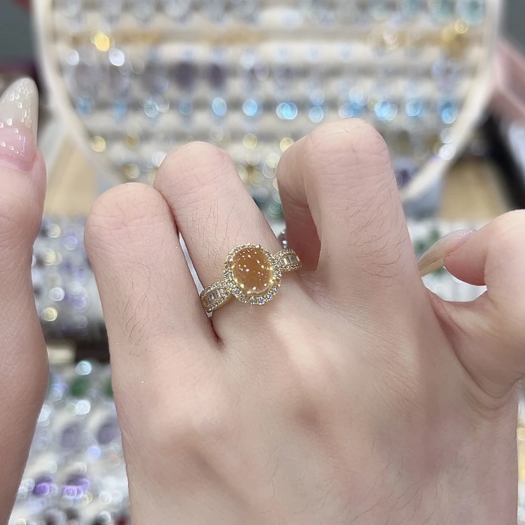 银S925镶嵌戒指黄晶