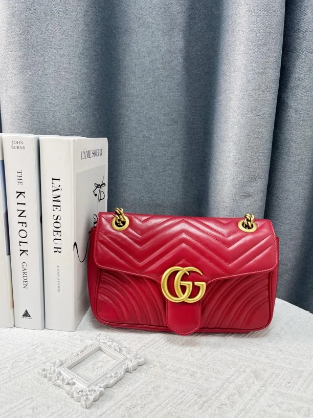 99新 GUCCI/古驰 古驰马蒙包26红色21138565