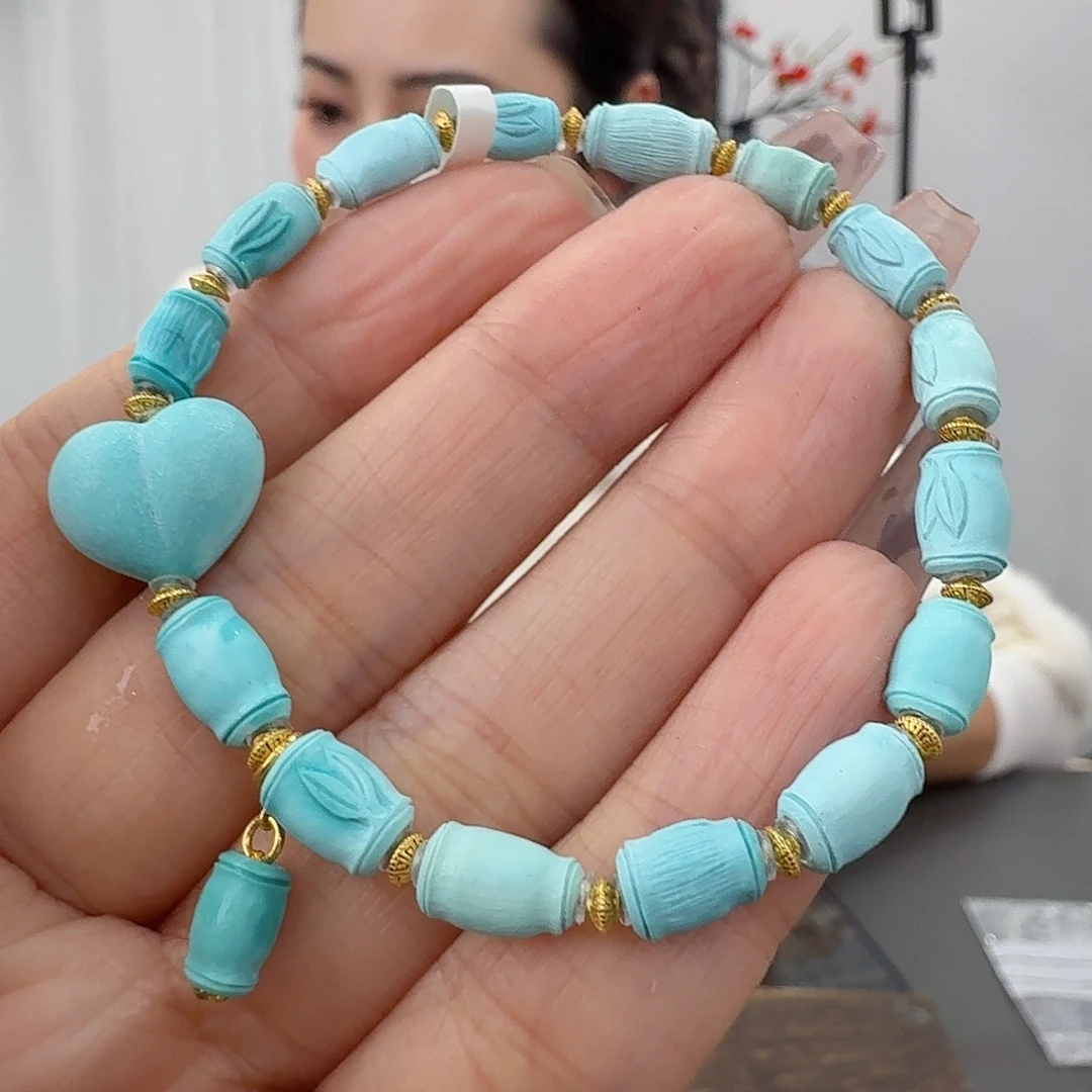 绿松石18K金镶嵌珠宝奇石