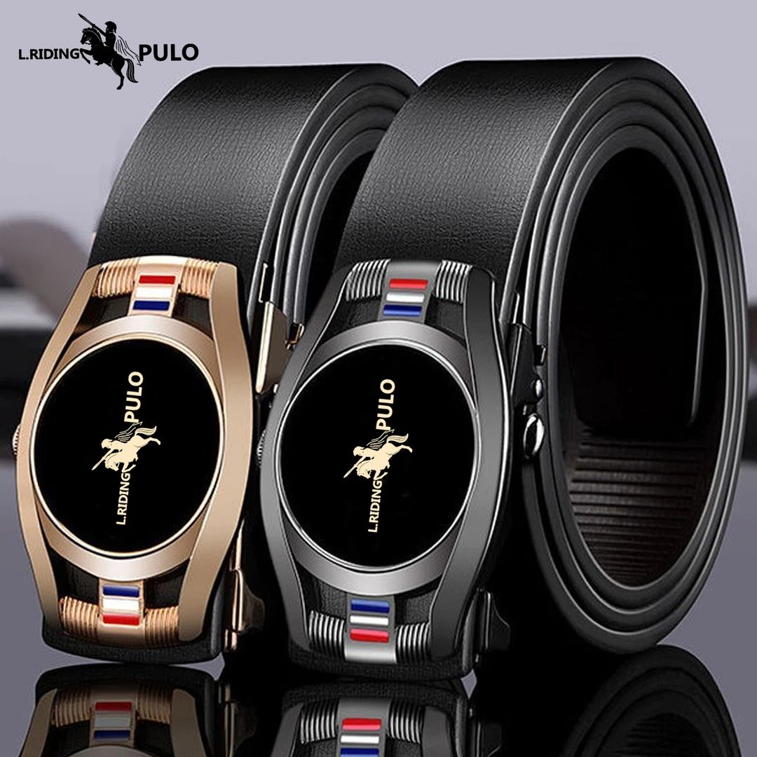 【买一送一】保罗中青年男款经典无牙自动扣皮带时尚百搭商务腰带商品图