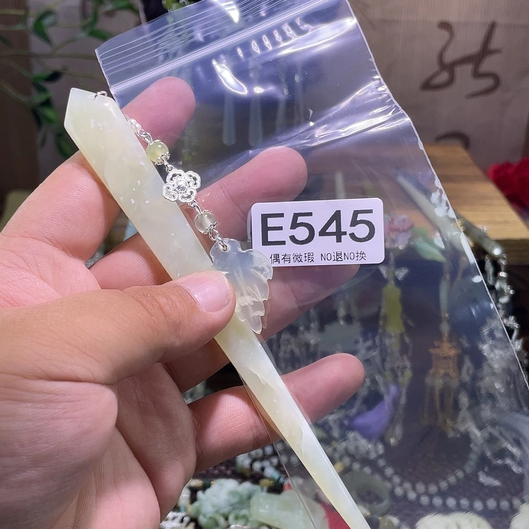 蛇纹石玉未镶嵌发饰灵*