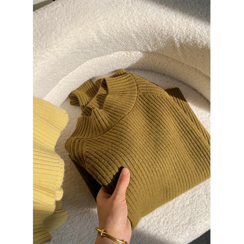 半高领套头针织衫休闲百搭打底毛衣时尚百搭上衣女