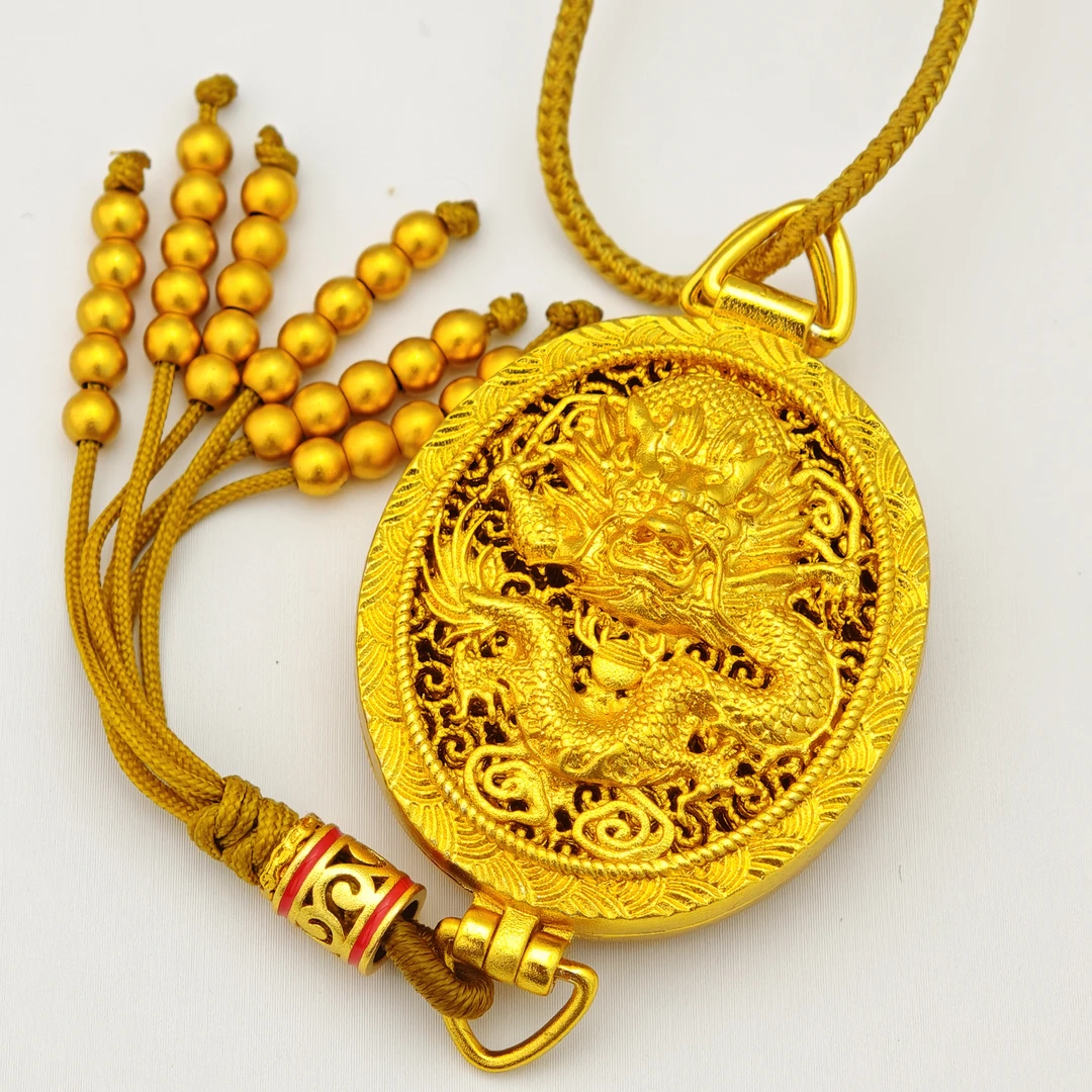 铜合金项链 ZIYAN/子妍 龙凤香囊流苏项链吊坠复古时尚气质轻奢