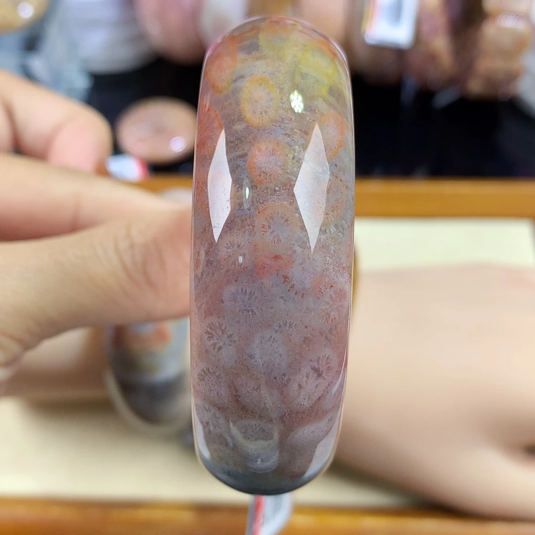 硅化珊瑚（珊瑚玉）未镶嵌吊坠(赠链)35号56.8圈口