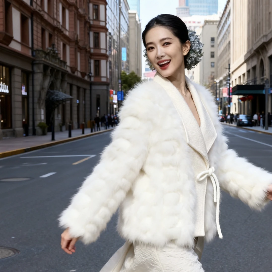 2025新款网红棉花糖款真狐狸毛皮针织皮草系带中长温柔款女士外