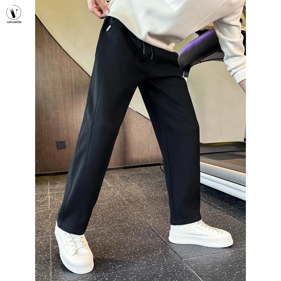 VALVOELITE直筒裤男春秋季潮设计感弯刀裤子新款高级感重磅休闲裤