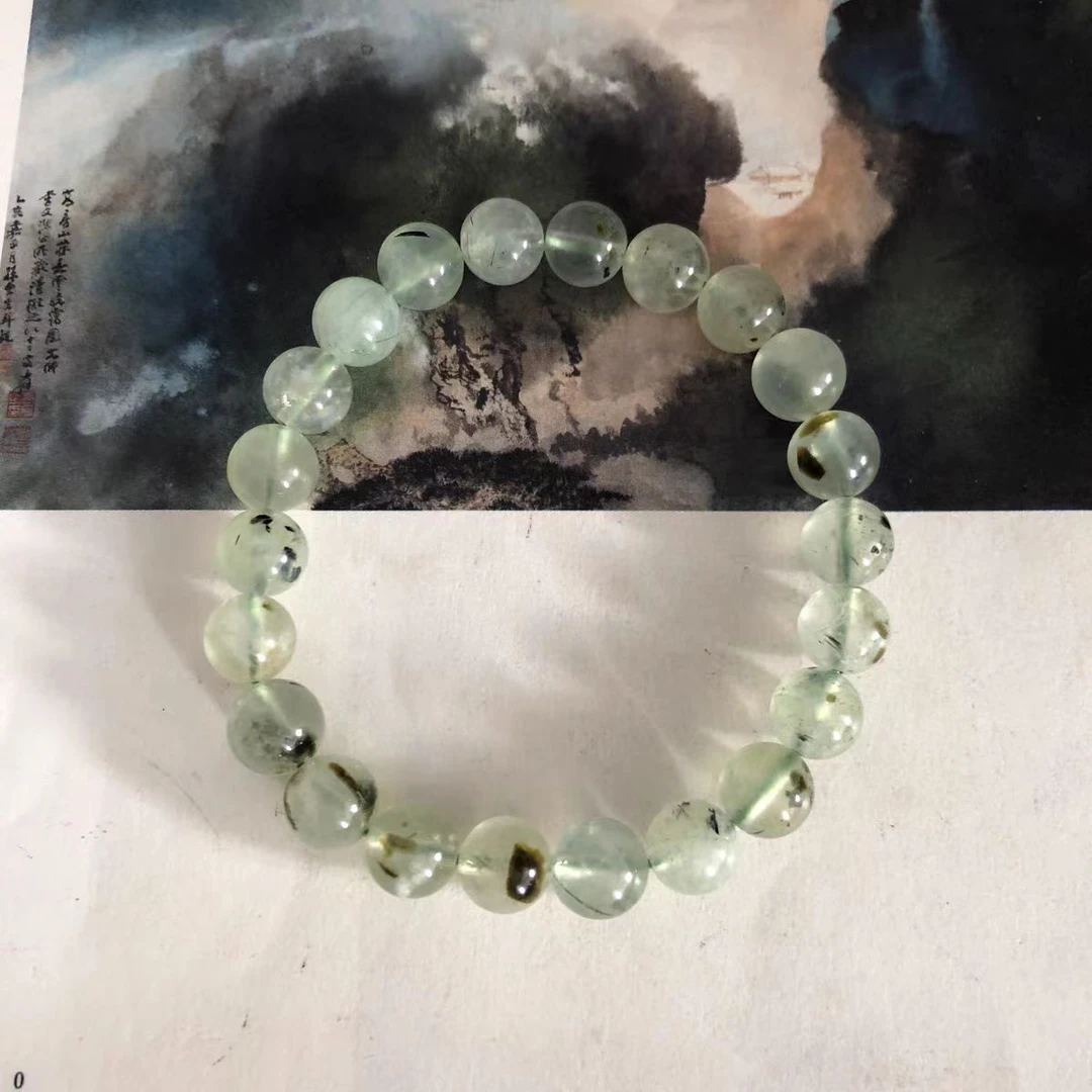 天然玛瑙手串绿飘花草花意境手串送礼