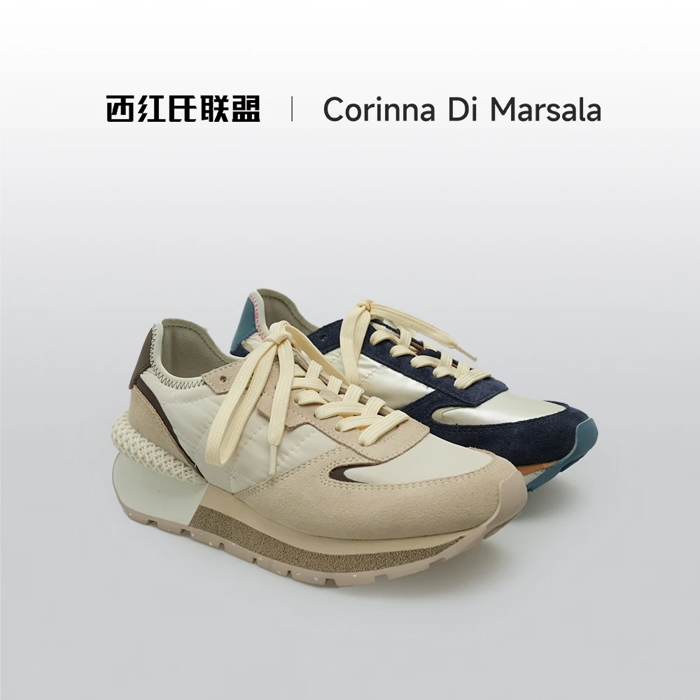 【西红氏联盟】反绒牛皮垫脚羊皮百休闲阿甘鞋跟高5.5cm卡码拍大