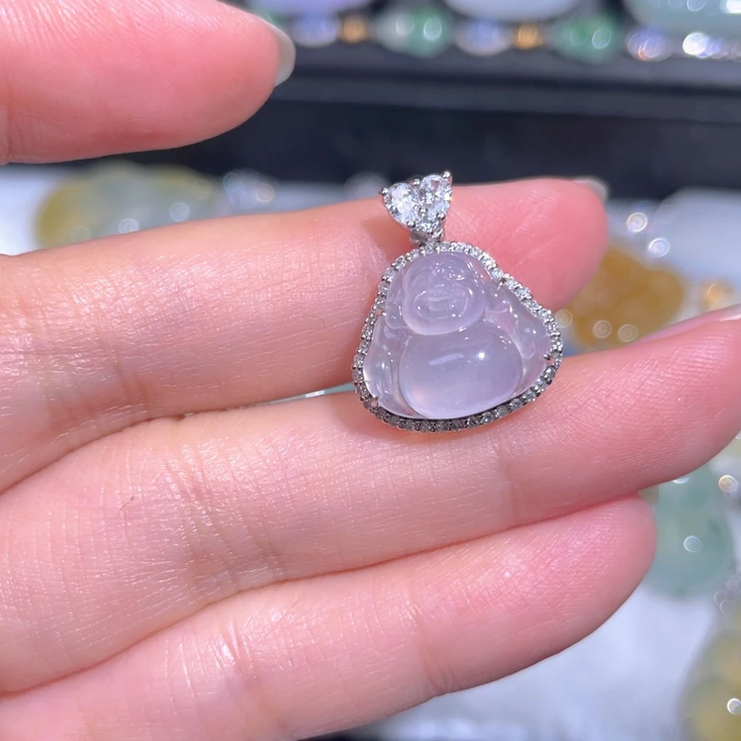 颈饰18K金镶嵌翡翠翡翠