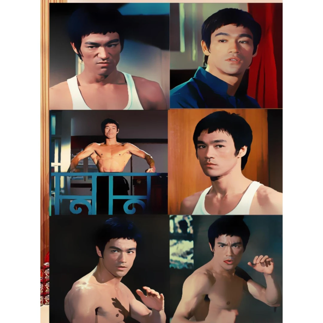 李小龙海报单幅电视肌肉男健身武术功夫房间宿舍墙贴画青年画简约