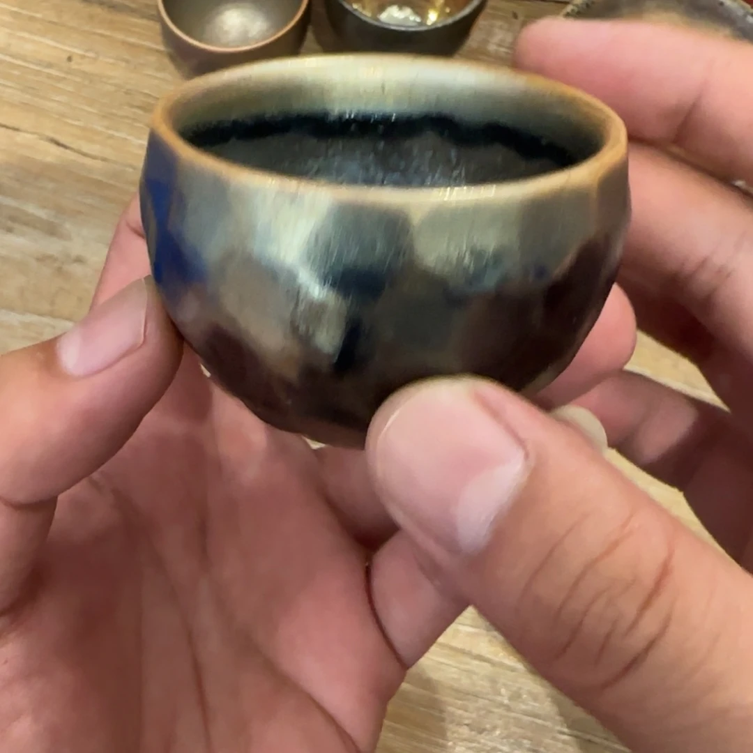 台湾吴金维柴烧切面杯