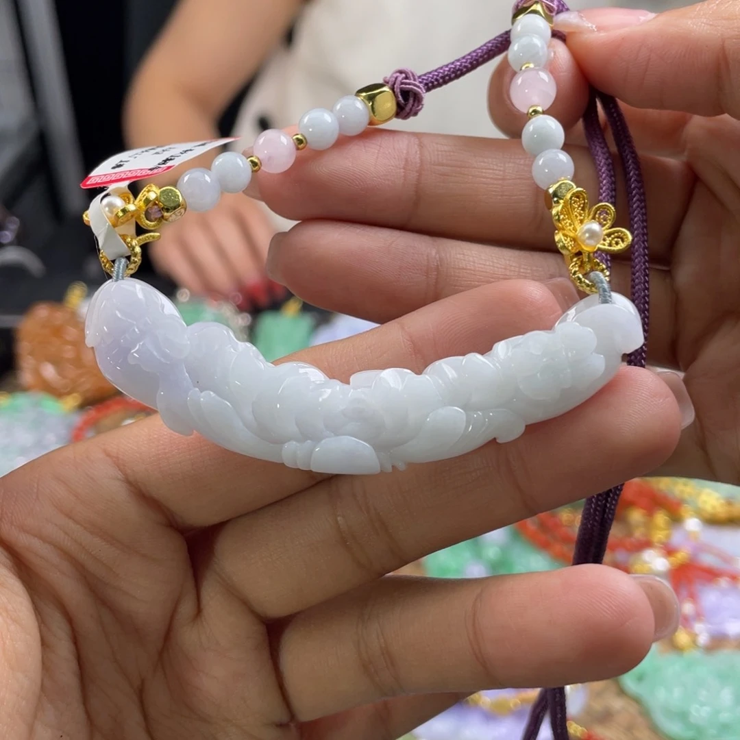 翡翠未镶嵌颈饰代编织
