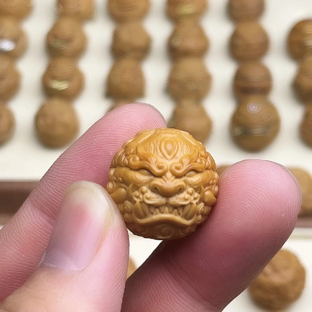 猴头核桃吊坠双面唐狮17