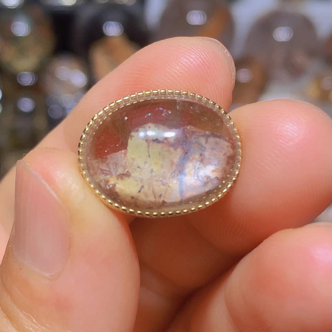 银S925镀金镶嵌吊坠(赠链)水晶天然水晶