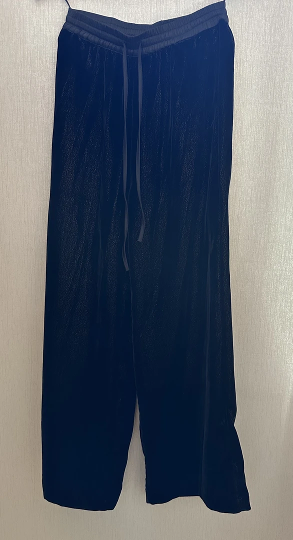 【天阙-依斐私服-】新中式国风-2025年新款真 丝丝绒金丝底女直筒裤