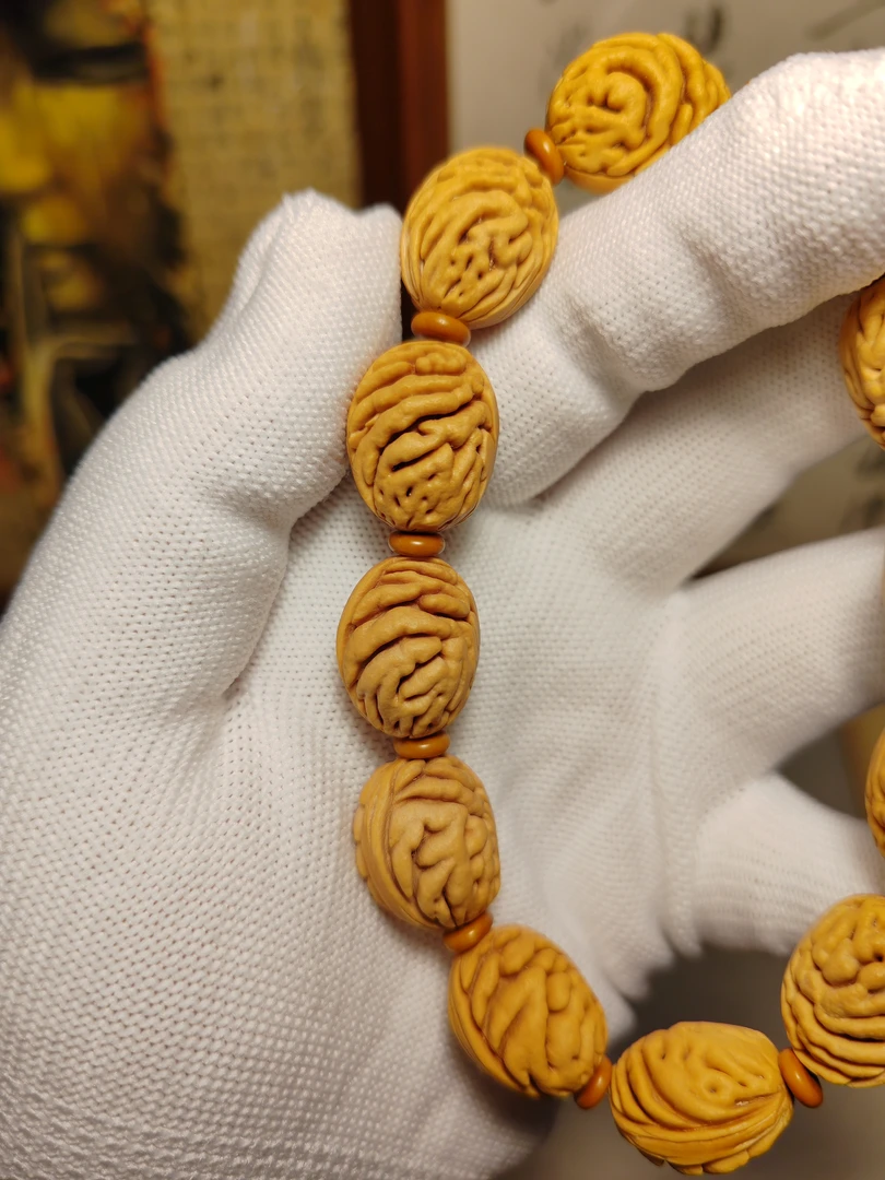 爆裂肌肉纹碧桃核手串肌肉纹桃核手串男士女士文玩手串